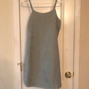 Linen dress with embroidered beads